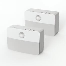 Jandcase - 2-Pack 0.6W Battery Operated Motion Sensor Night Light, 3000K Warm Glow, Square Design ON/OFF/AUTO - White