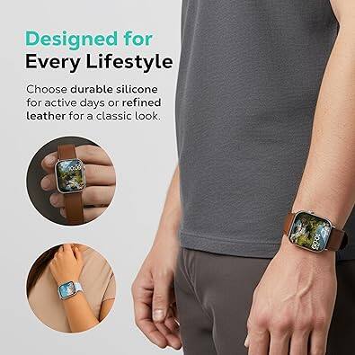 Designed for Every Lifestyle  
Choose durable silicone for active days or refined leather for a classic look.