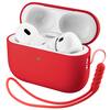 Front. Ornarto - ORNARTO Compatible with AirPods Pro 3 Case 2025, Full Protective Silicone with Front LED Visible Skin Case-Red - Red.