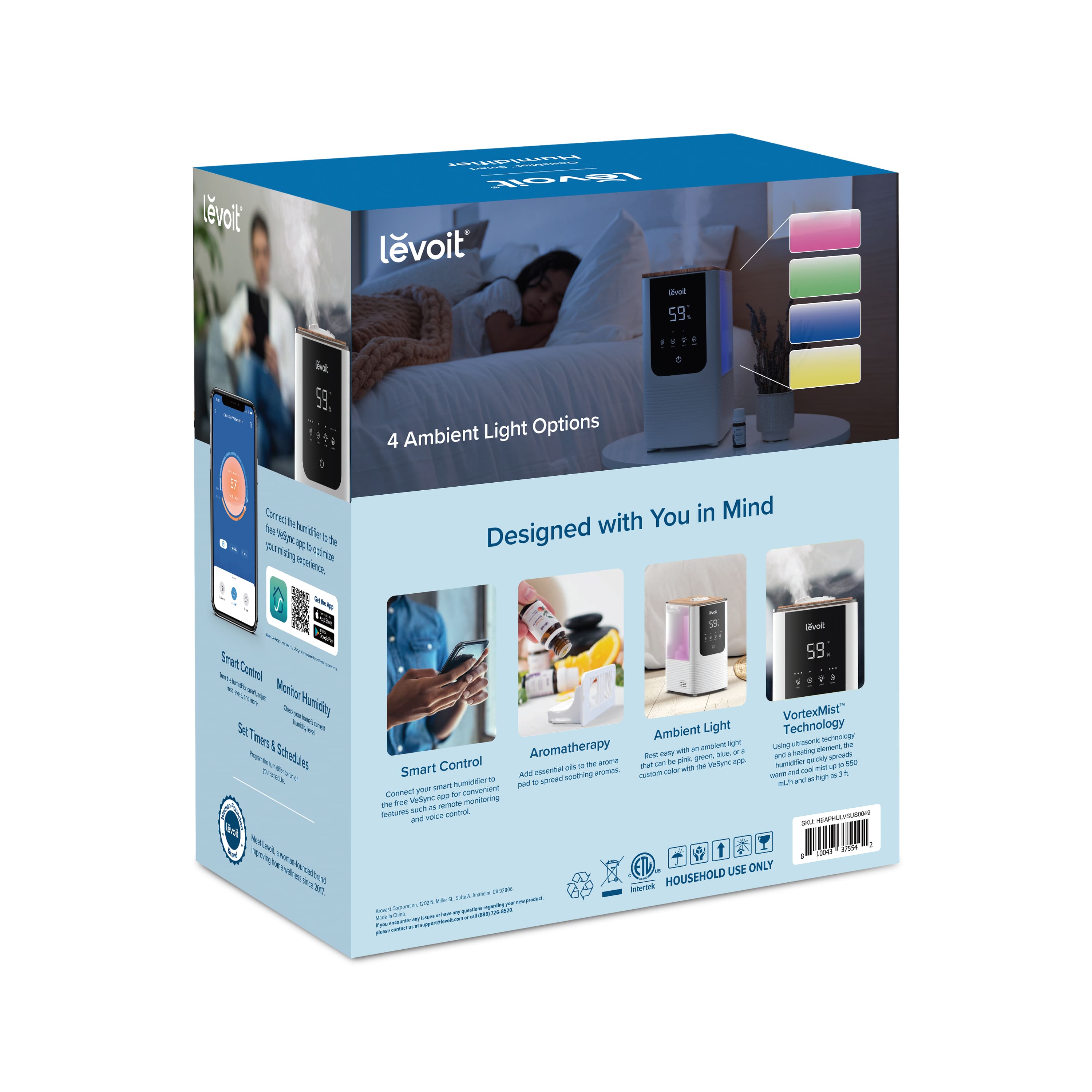 Alt View Zoom 17. Levoit - OasisMist 1.18 gallon Smart Humidifier - White.