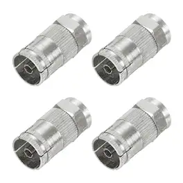 Unique Bargains - 4pcs Coaxial Connector, F Male to PAL Female, 75 Ohm Nickel Plated, 22.5x11mm, for Broadcast, Antenna - Silver