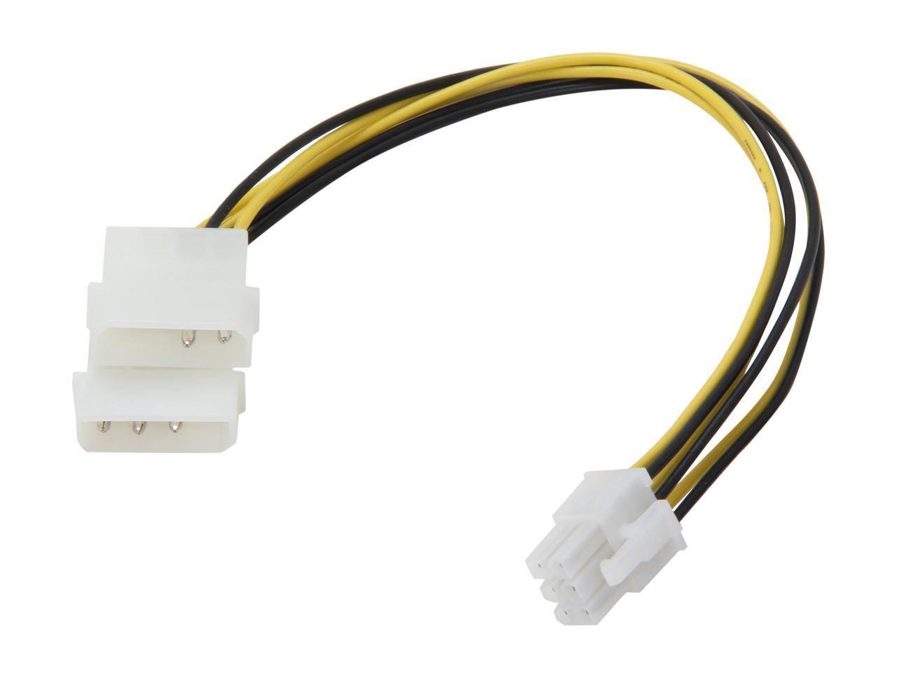 Alt View 1. Nippon Labs - Nippon Labs POW-20308 8 in. PCI Express 6 Pin to 5.25 Male x 2DC Adaptor Cable Male to Male.