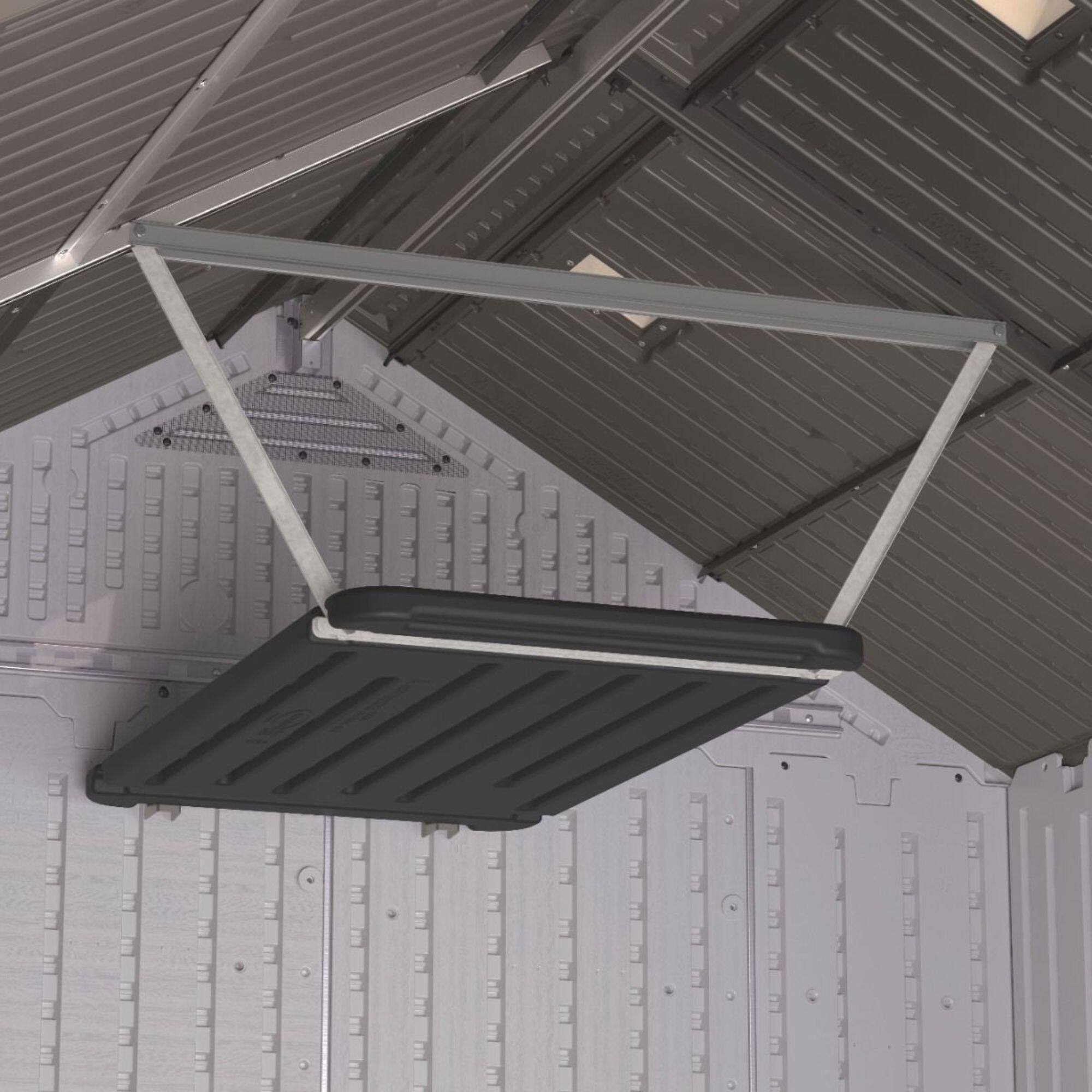 Alt View 1. Suncast - Suncast Vertical Shed Shelf Kit Space Saving Hanging Loft Outdoor Storage, Black - Black.