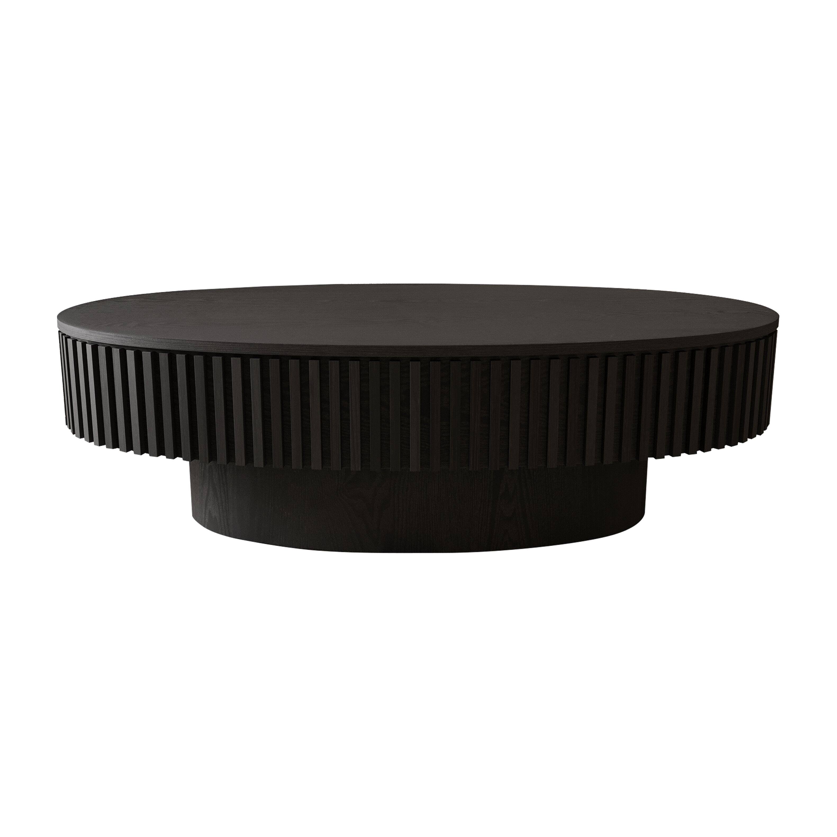Alt View 10. Loheer - Loheer Forty Seven Inch Oval Coffee Table with Storage Black Wood Veneer Modern Center Table - Black.