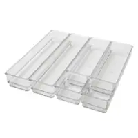 Martha Stewart - Miles Plastic Stacking Drawer Organizer Set of 6 - Clear - Front_Zoom