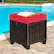 Alt View 2. Costway - 2PCS Patio Rattan Ottoman Cushioned Seat Foot Rest Coffee Table - Red.