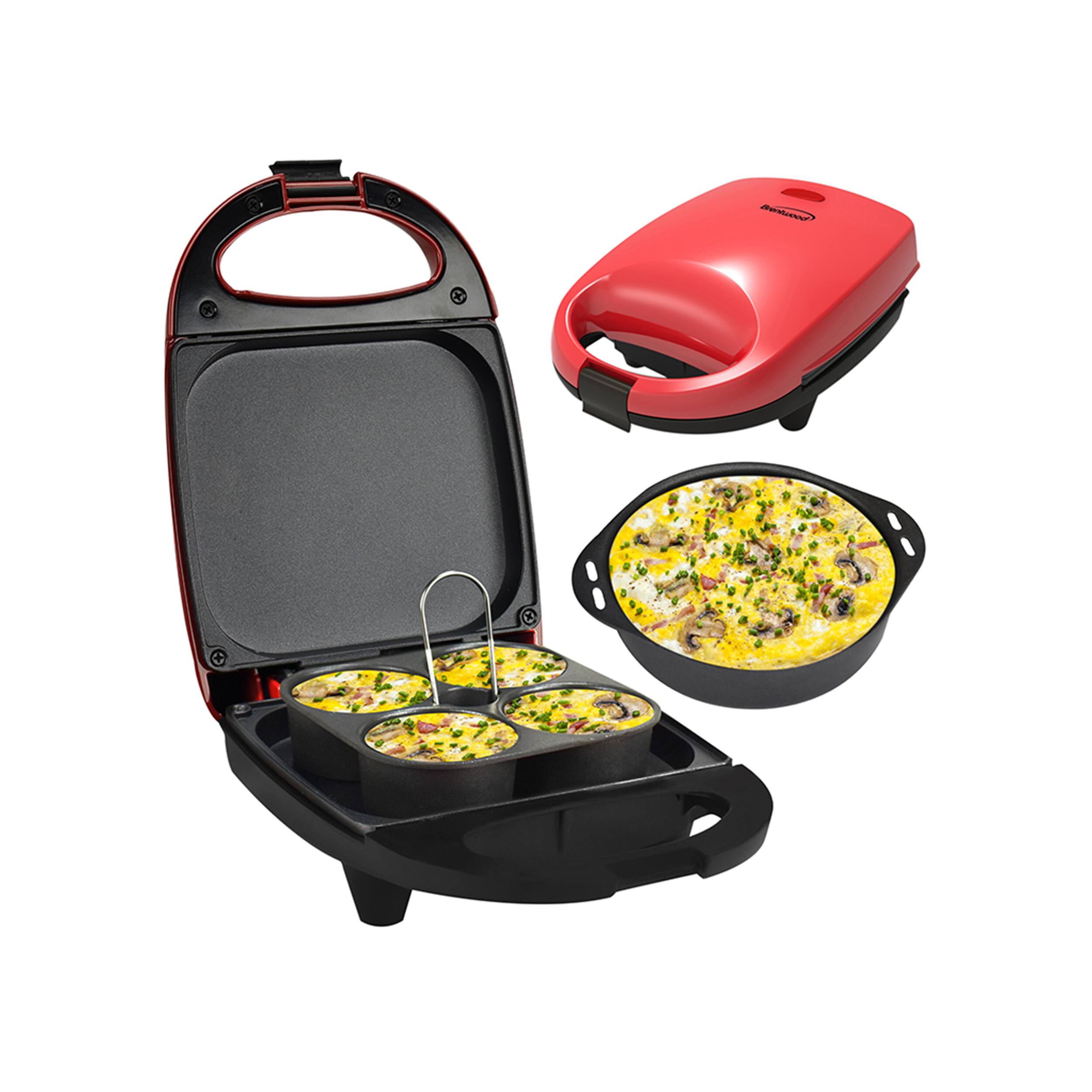 Alt View 5. Brentwood - Brentwood Mini Sous Vide Style Egg Bite Maker in Red - Red.