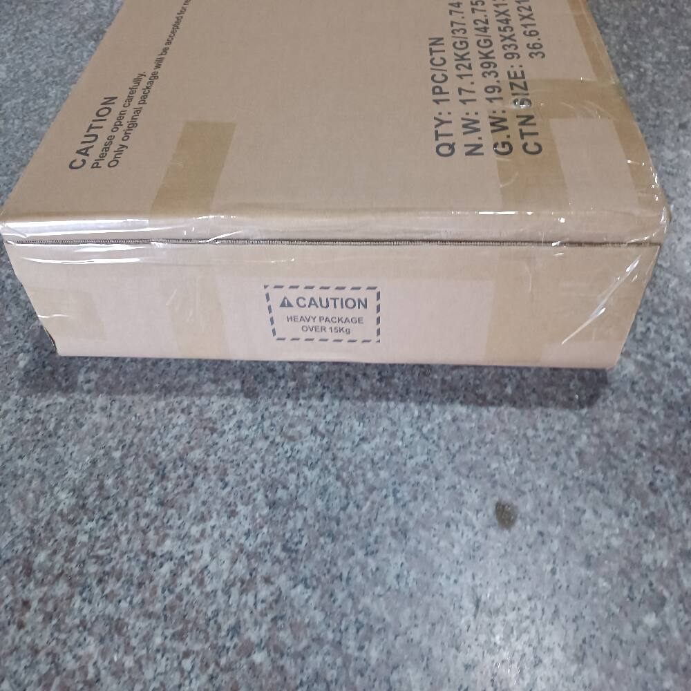 CAUTION  
Please open original package carefully.  

1PC/CTN  
N.W: 17.12KG/37.74  
G.W: 19.39KG/42.75  
SIZE: 93X54X1 36.61X21  
CTN SIZE: 36X61X22  

CAUTION HEAVY PACKAGE OVER 15Kg