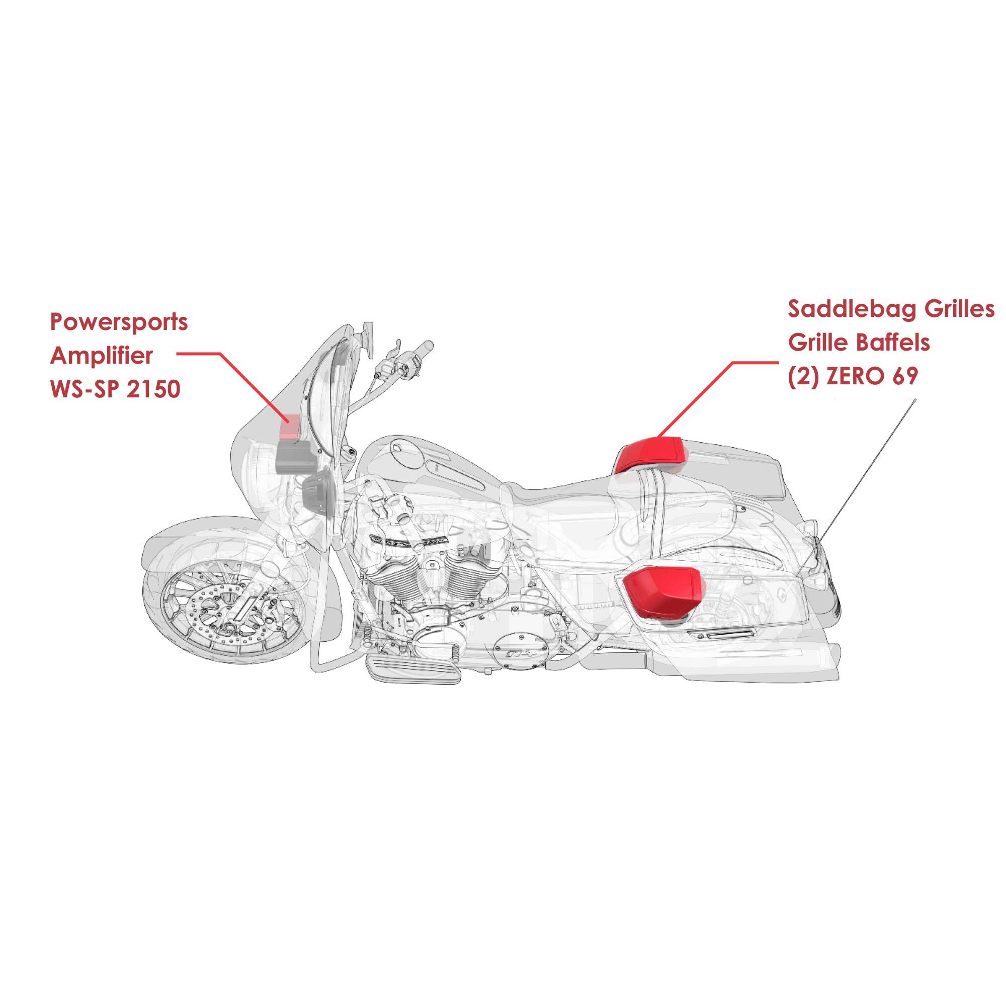 Powersports Amplifier WS-SP 2150  
Saddlebag Grilles Grille Baffles (2) ZERO 69