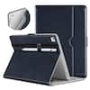 Front. DTTO - for iPad 9.7 Inch 5th/6th Gen 2018/2017 Case with Apple Pencil Holder, Premium Leather Folio Stand Cover Case - Black Blue.