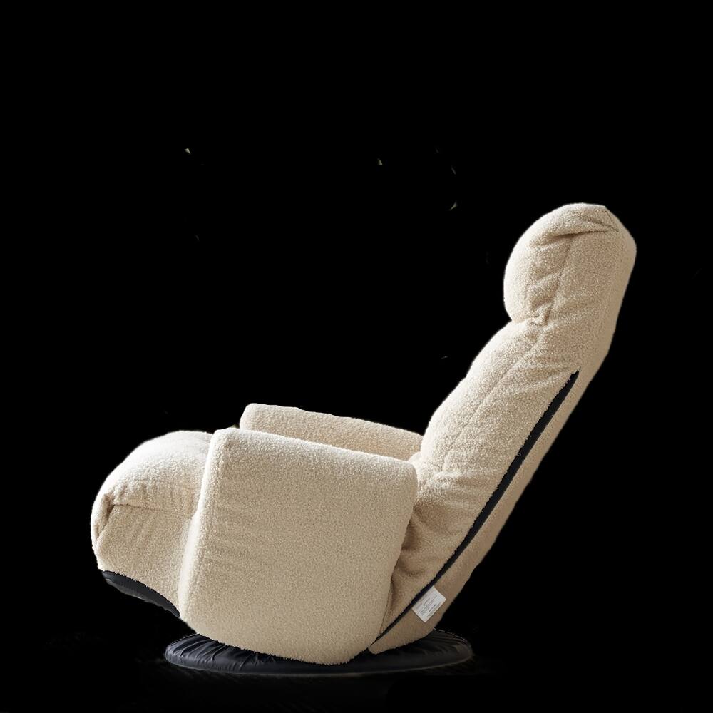 Left. Loheer - Loheer Adjustable Lounge Chair 360 Degree Rotatable Lazy Sofa Chair with Phone Holder for Living Room Gaming White - White.