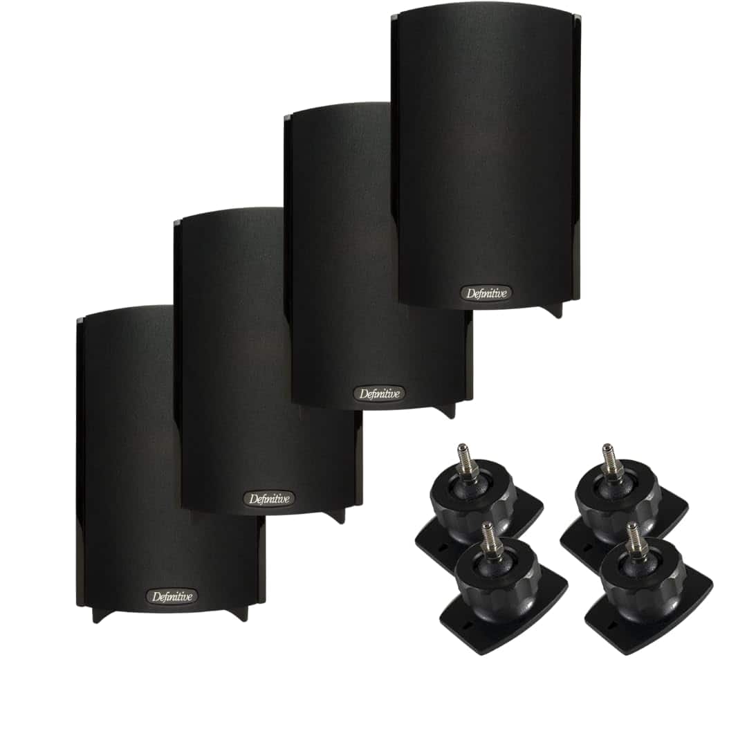 Definitive Technology - Home Theater Bundle: 4X ProMonitor 800 + 2 Pairs Pro-Mount Compact 2-Way Satellite System - Black