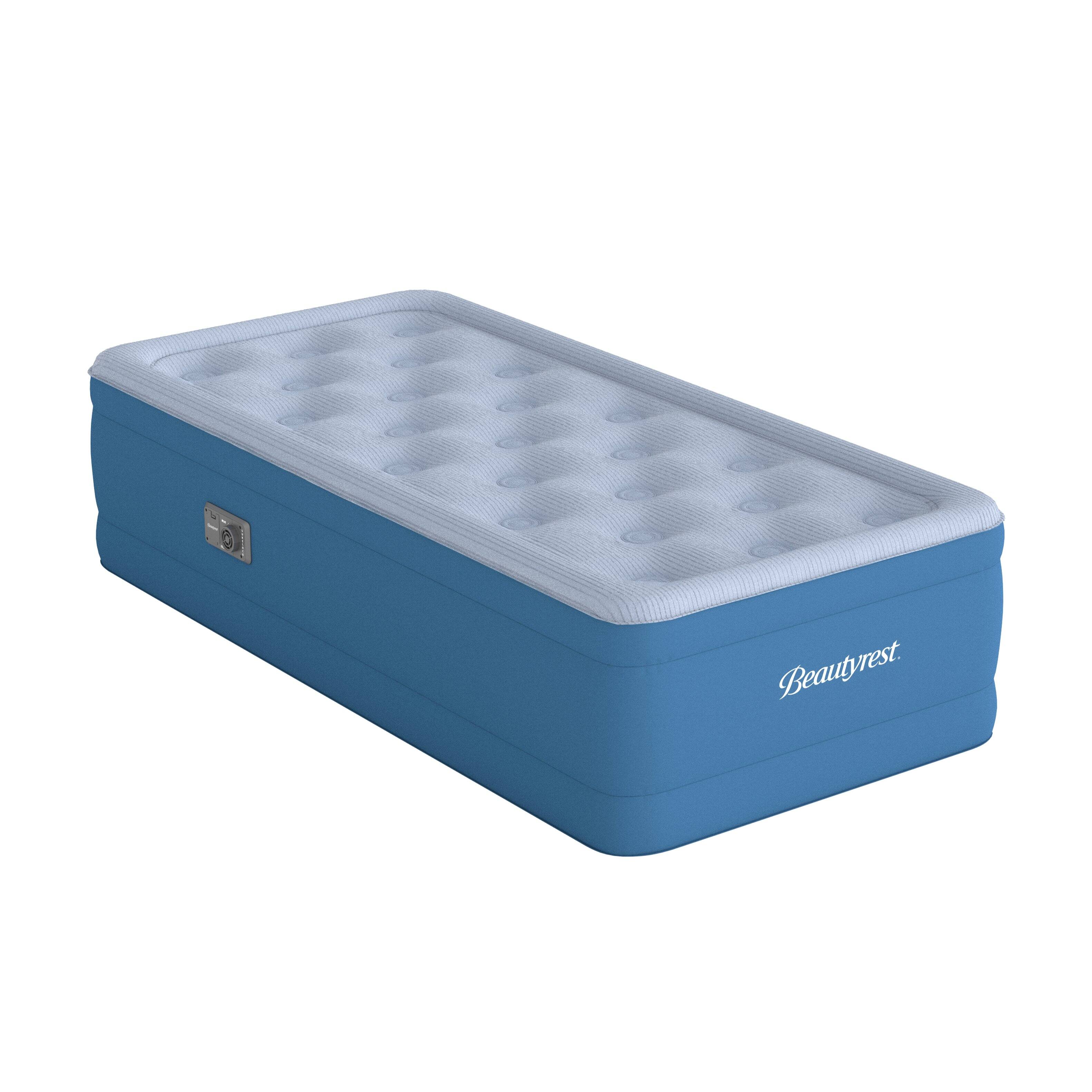 Front. Beautyrest - Beautyrest Comfort Plus 17" Inflatable Air Mattress with Built-In Pump, Twin - GRAY/BLUE.