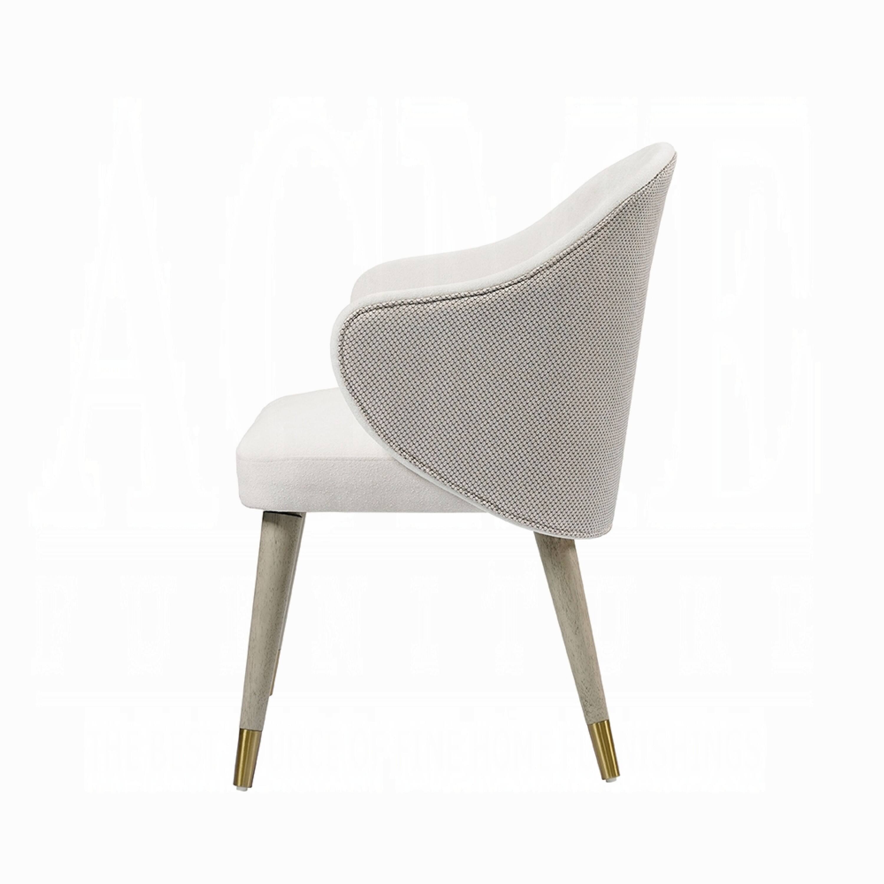 Alt View 3. Manhattan Lane - Arity Side Dining Chair Set of 2, Modern Light Gray Fabric, Gold Metal - Gray, Gold.