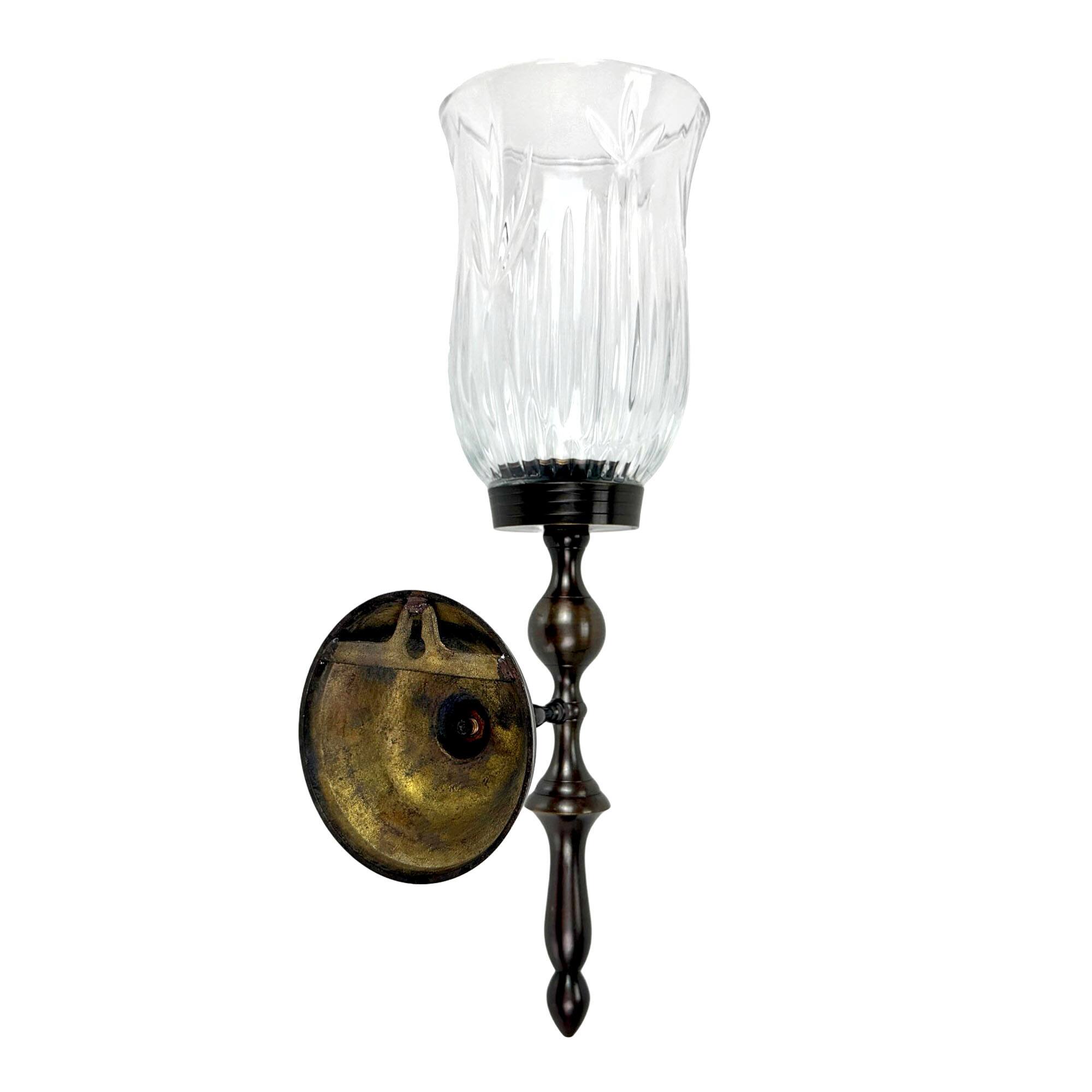 Alt View 2. Things2Die4 - Wall Candle Sconce Bronze Finish Lead Crystal Glass 15 in Metal and Glass - Bronze.