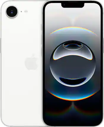Front. Apple - iPhone 16 e 5G 256GB (Unlocked) - White.
