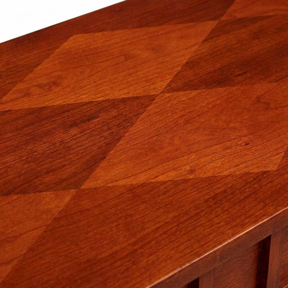 Alt View 2. FurniFact - Mahogany End Table with Shelving for Stylish Living Spaces - Mahogany.