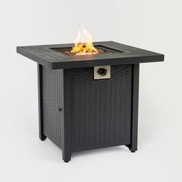 Dexmalle - Dexmalle-28Inch Iron Square Propane Fire Pit Table-Black