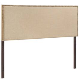Region Nailhead Upholstered Queen Headboard by Modway - Brown