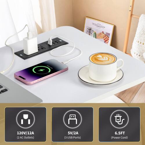 120V/12A (2 AC Outlets)  
5V/2A (3 USB Ports)  
6.5FT (Power Cord)