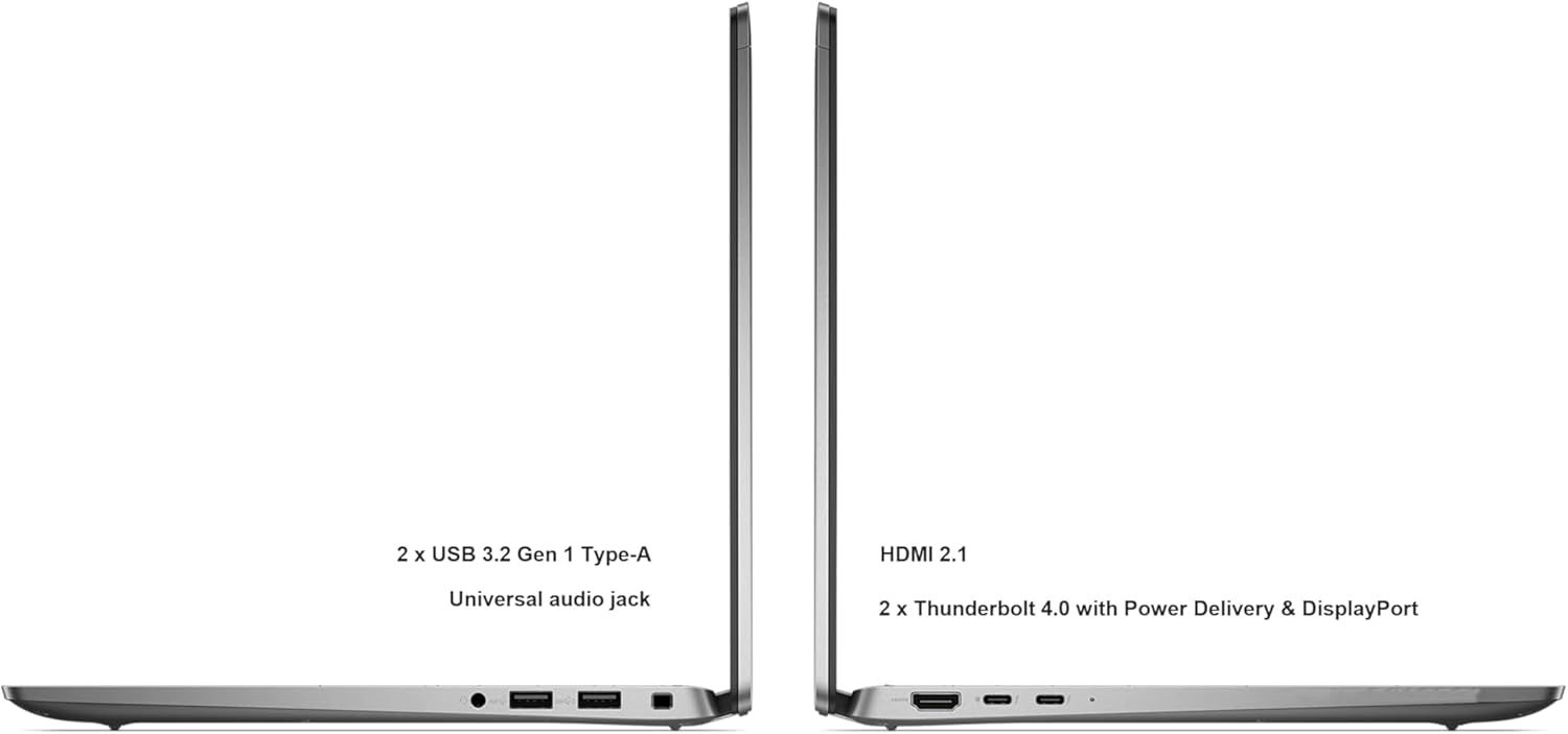 2 x USB 3.2 Gen 1 Type-A  
Universal audio jack  

HDMI 2.1  

2 x Thunderbolt 4.0 with Power Delivery & DisplayPort