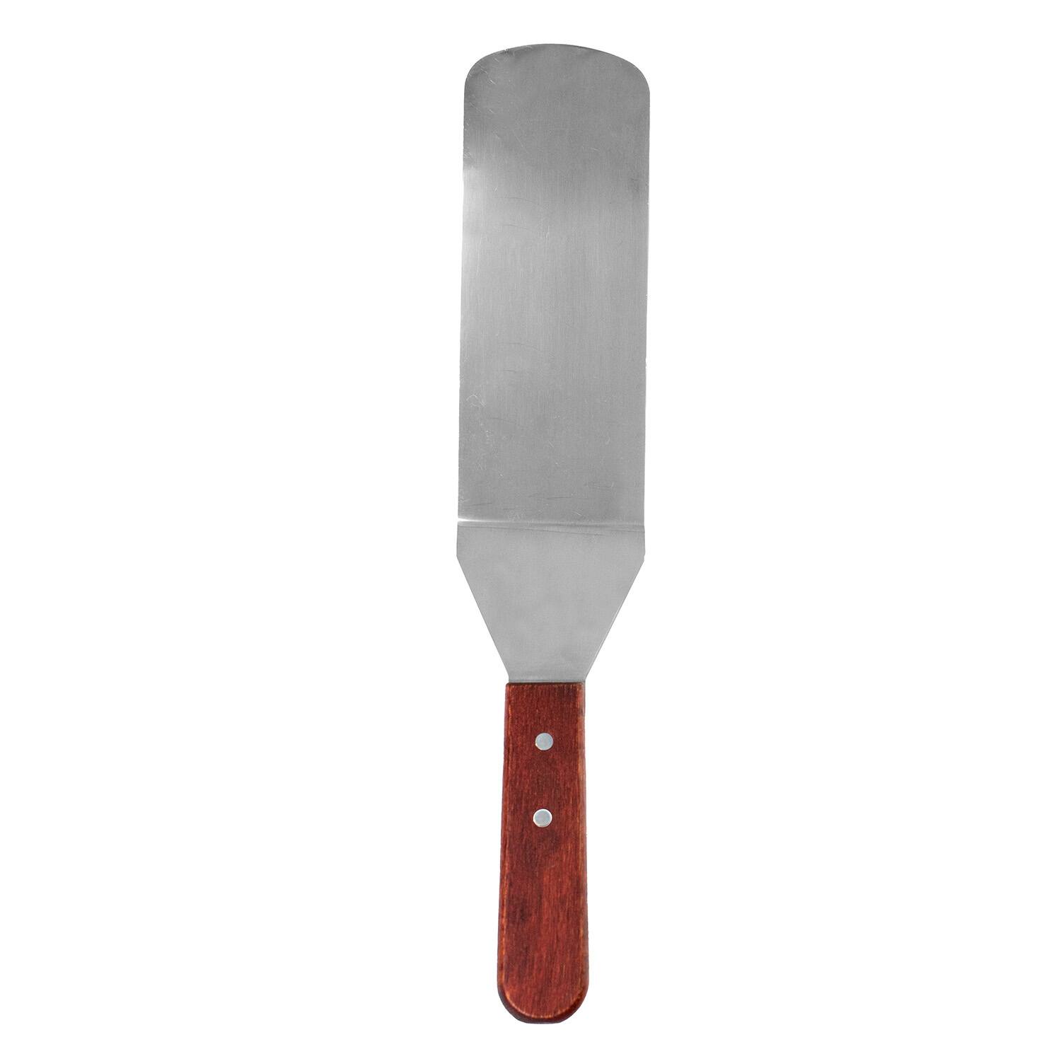 Alt View 1. Norpro - Stainless Steel Jumbo Solid Spatula with Mahogany Handle, 12-Inch - Silver.