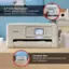 The text on the image is grouped and corrected as follows:

2.7" LCD Touchscreen: Get the job done with an intuitive and easy to use 2.7" LCD touchscreen.

Compact Size: Designed with a small footprint to fit your workplace.