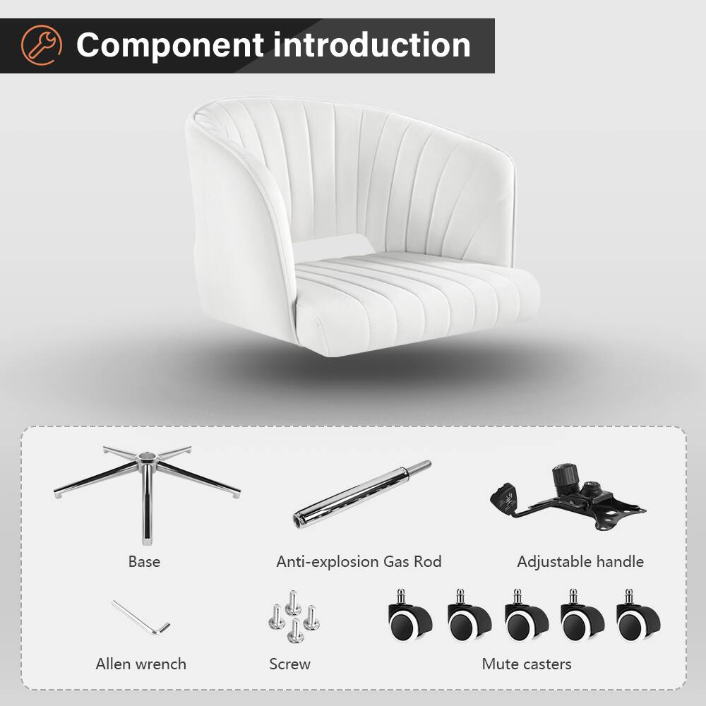 Component introduction

- Base
- Anti-explosion Gas Rod
- Adjustable handle
- Allen wrench
- Screw
- Mute casters