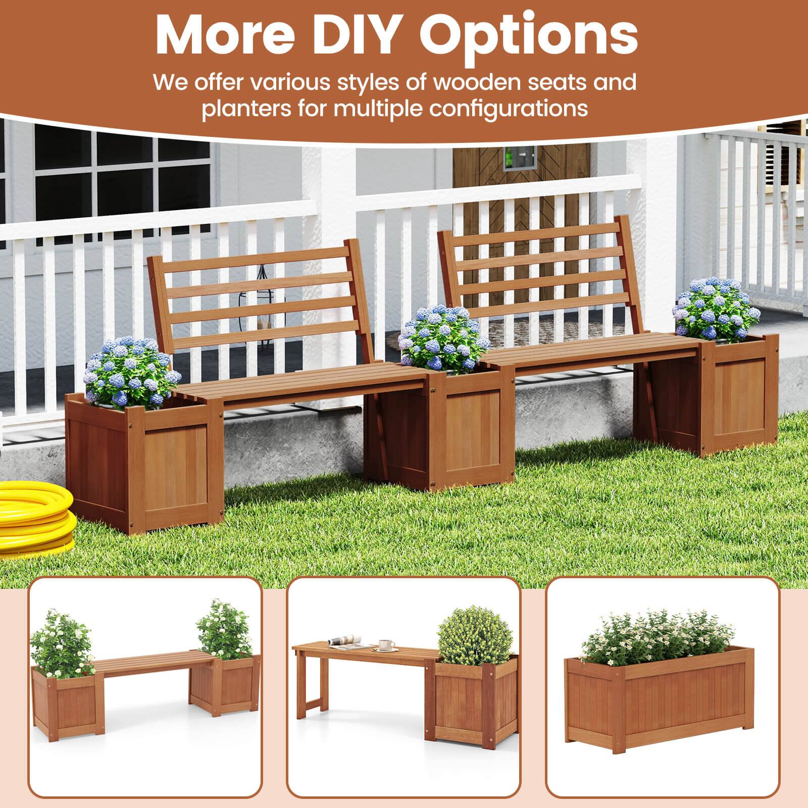More DIY Options

We offer various styles of wooden seats and planters for multiple configurations