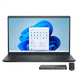 Dell - Inspiron 15.6" FHD Touchscreen Laptop,Ryzen 5 7530U,32GB RAM,1TB SSD+1TB Dock Set,Radeon Graphics,Win 11 Pro - Black
