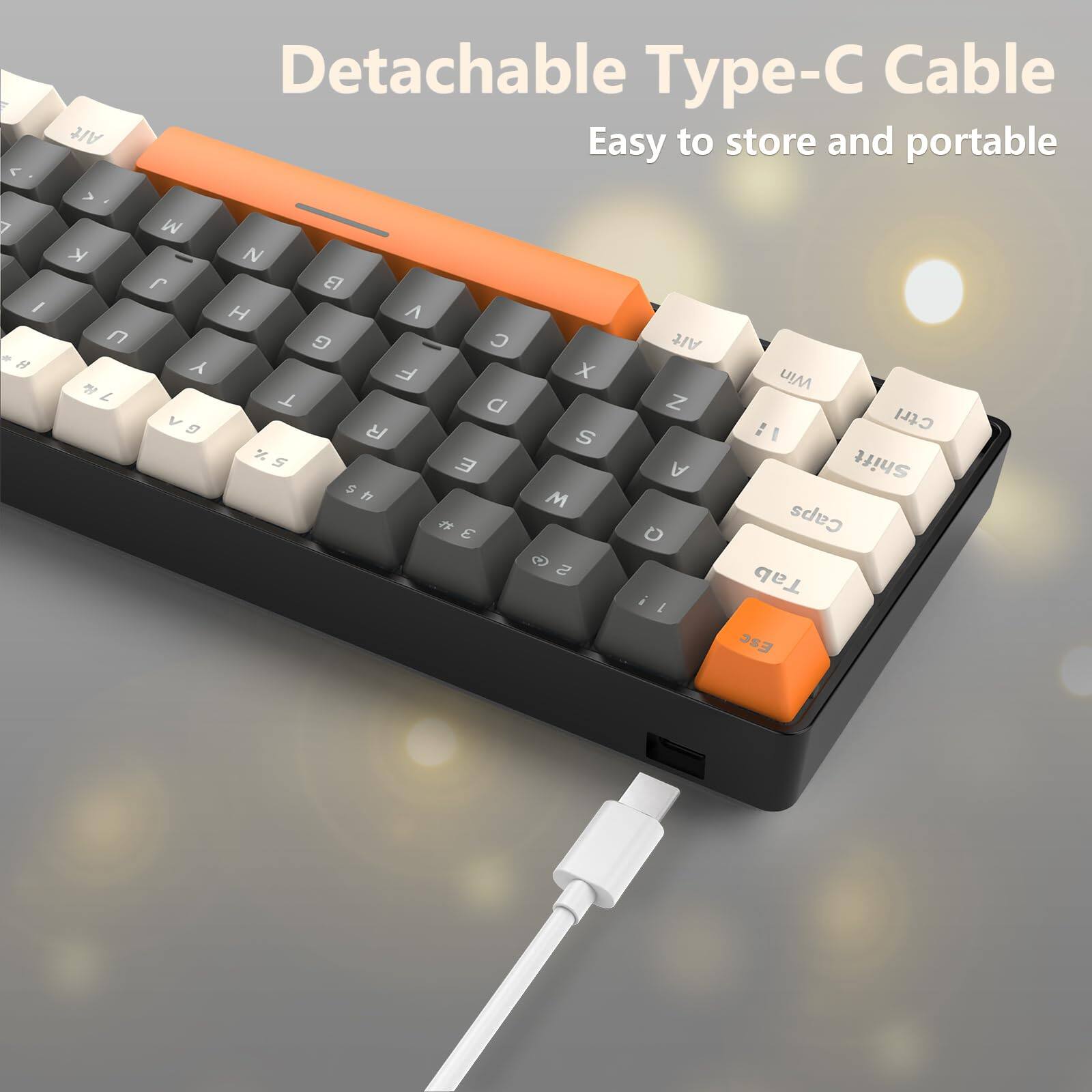 Detachable Type-C Cable  
Easy to store and portable