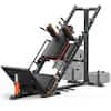 Front. FEIERDUN - 3-in-1 Leg Press Hack Squat Machine w/Stretch Board – Adjustable, Full ROM & Ultra-Quiet Pulley for Home Gym - Black.