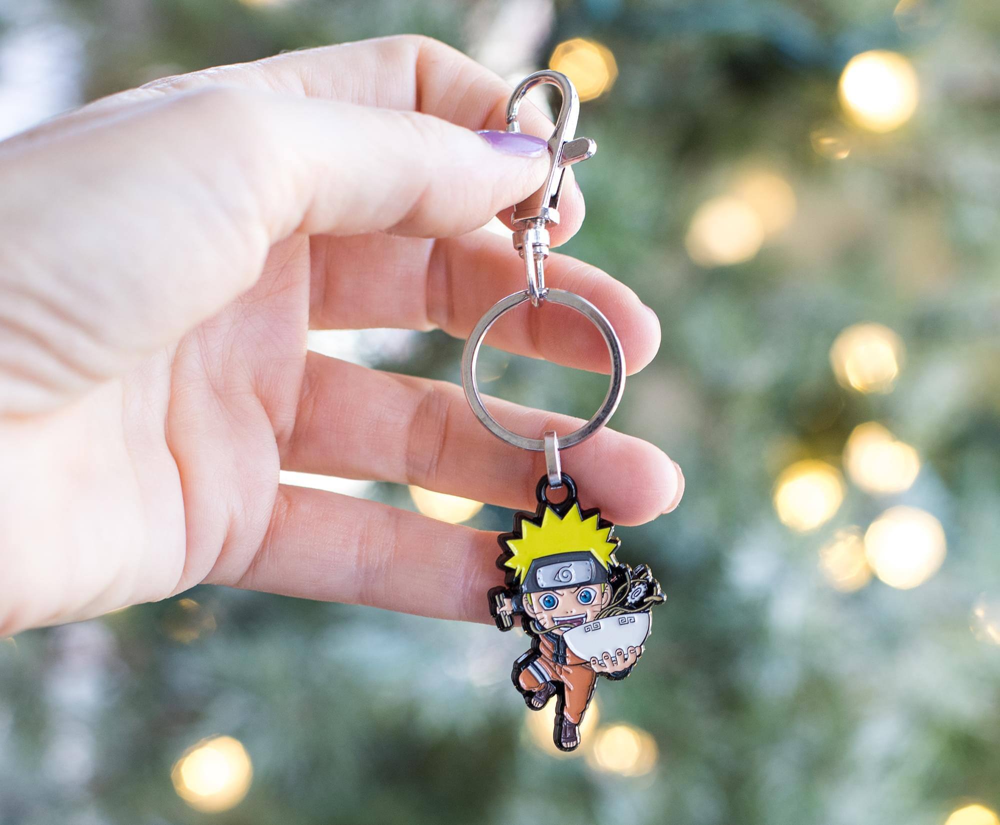 Alt View 3. SalesOne LLC - Naruto Uzumaki With Ramen Bowl Enamel Pendant Keychain | Toynk Exclusive - Orange.