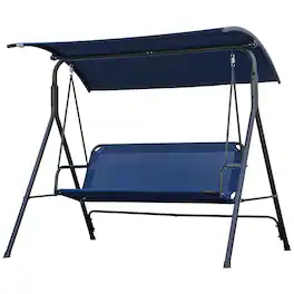 Outsunny - Porch Swing with Stand - Dark Blue