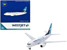Boeing 737-600 Commercial Aircraft "Westjet Airlines" (C-GWSL) White with Blue Tail 1/400 Model Airplane by GeminiJets
