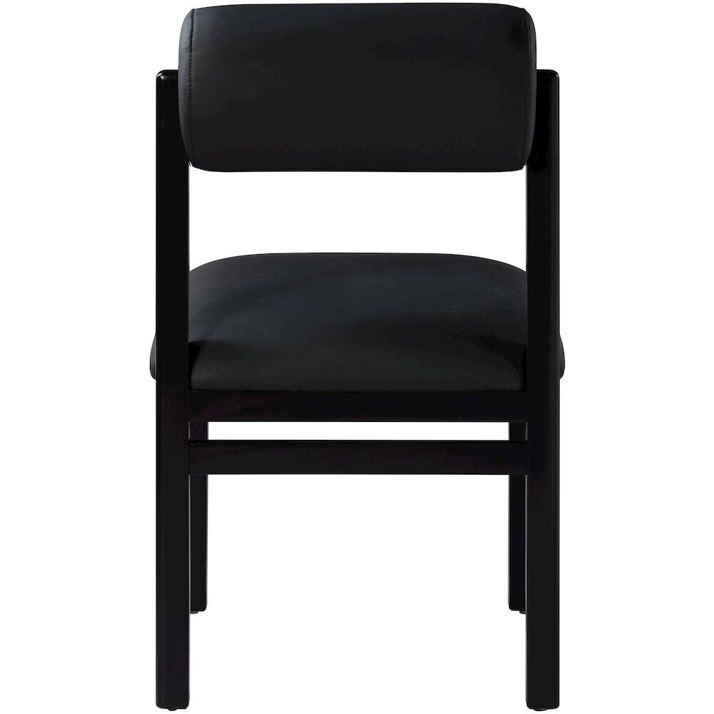 Alt View 4. Meridian Furniture - Roundhill Black Vegan Leather Upholstered Dining Chair, Set of 2 - Black.