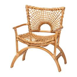 bali & pari - Mamba Bohemian Natural Rattan Arm Chair - Light Honey