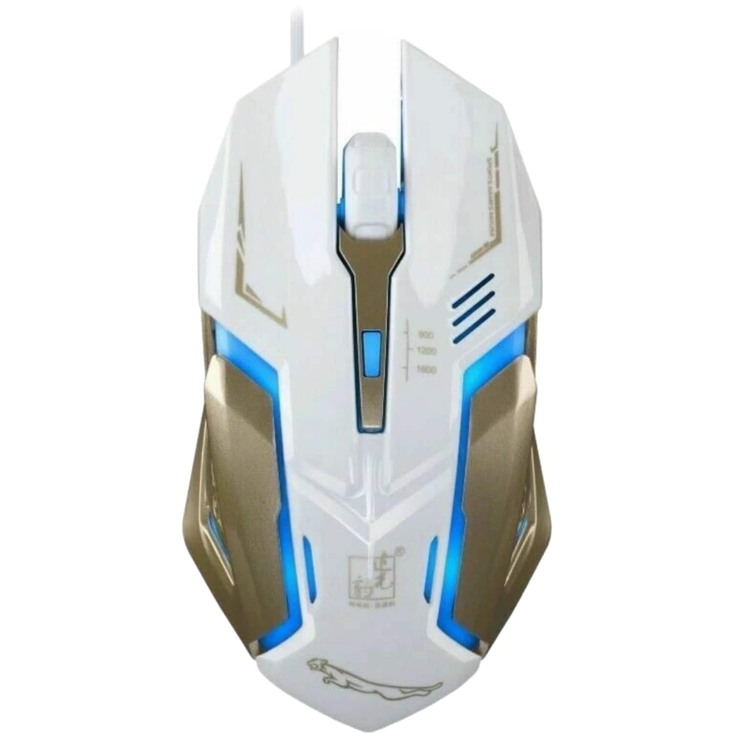 Sanoxy - Gaming Mouse 4 Button USB Wired LED Breathing Fire Button 1600 DPI Laptop PC - Wired - White