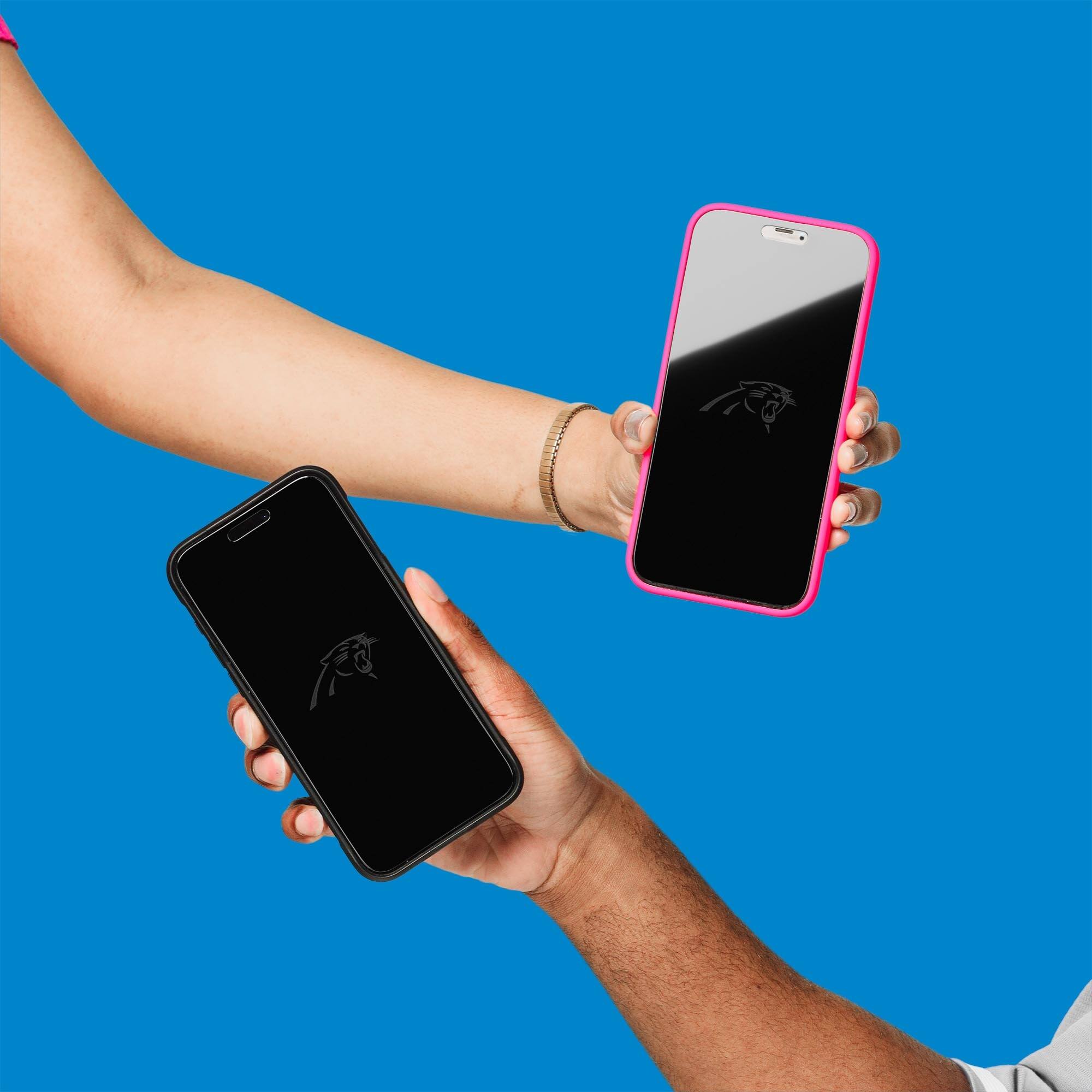 Alt View 3. Screen Skinz - Carolina Panthers Clear iPhone Screen Protector - 14 Pro - Multicolor.