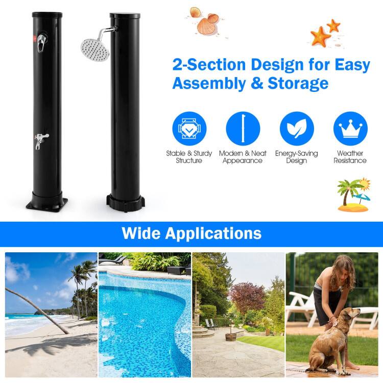 2-Section Design for Easy Assembly & Storage  
Stable & Sturdy Structure  
Modern & Neat Appearance  
Energy-Saving Design  
Weather Resistance  
Wide Applications