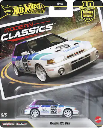FPY86
10
Hot Wheels Premium
Modern Classics
Car Culture
Mazda 323 GTR
5/5
Metal | Metal
Real Riders
Mattel