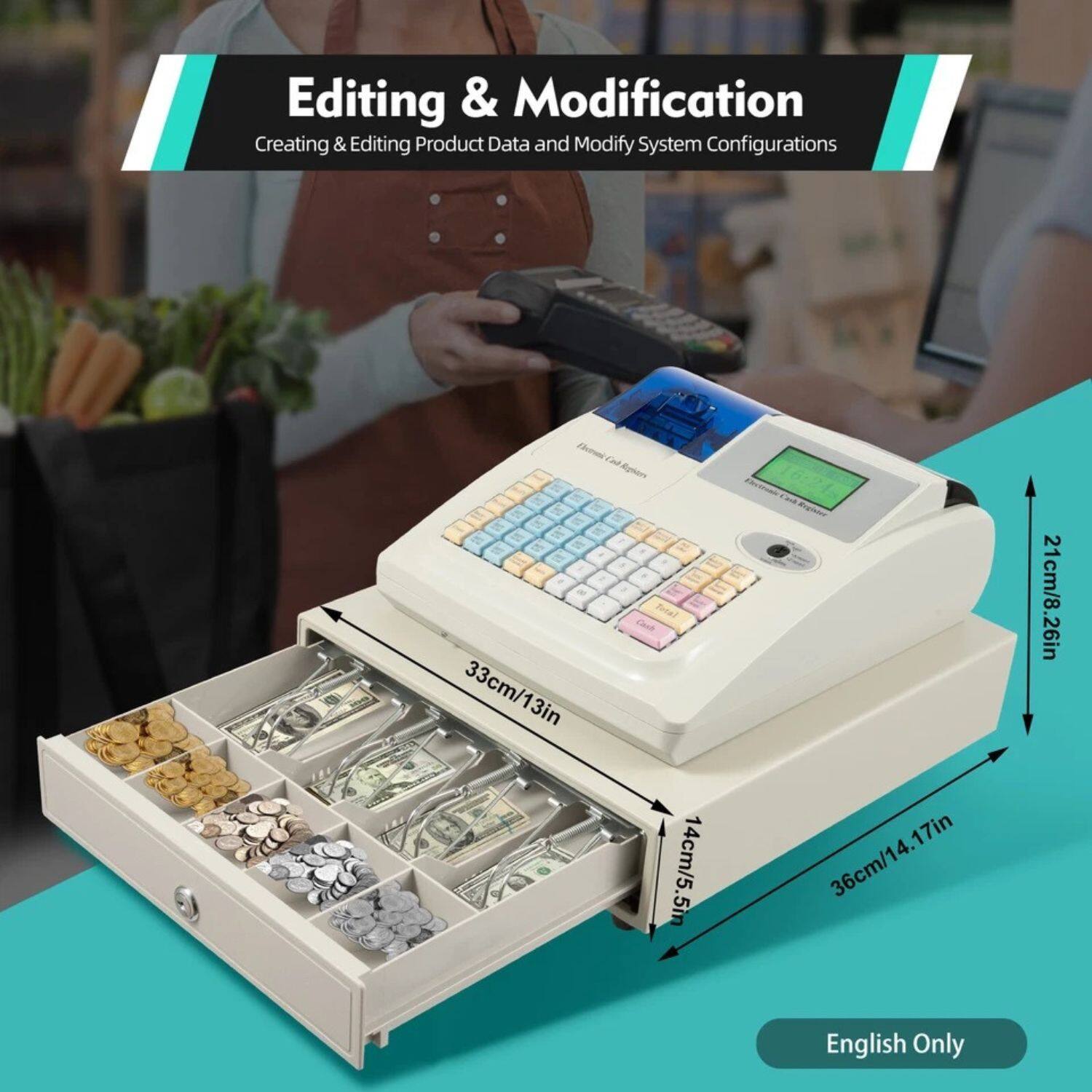 Editing & Modification  
Creating & Editing Product Data and Modify System Configurations  

33cm/13in  
14cm/5.5in  
36cm/14.17in  
21cm/8.26in  

English Only