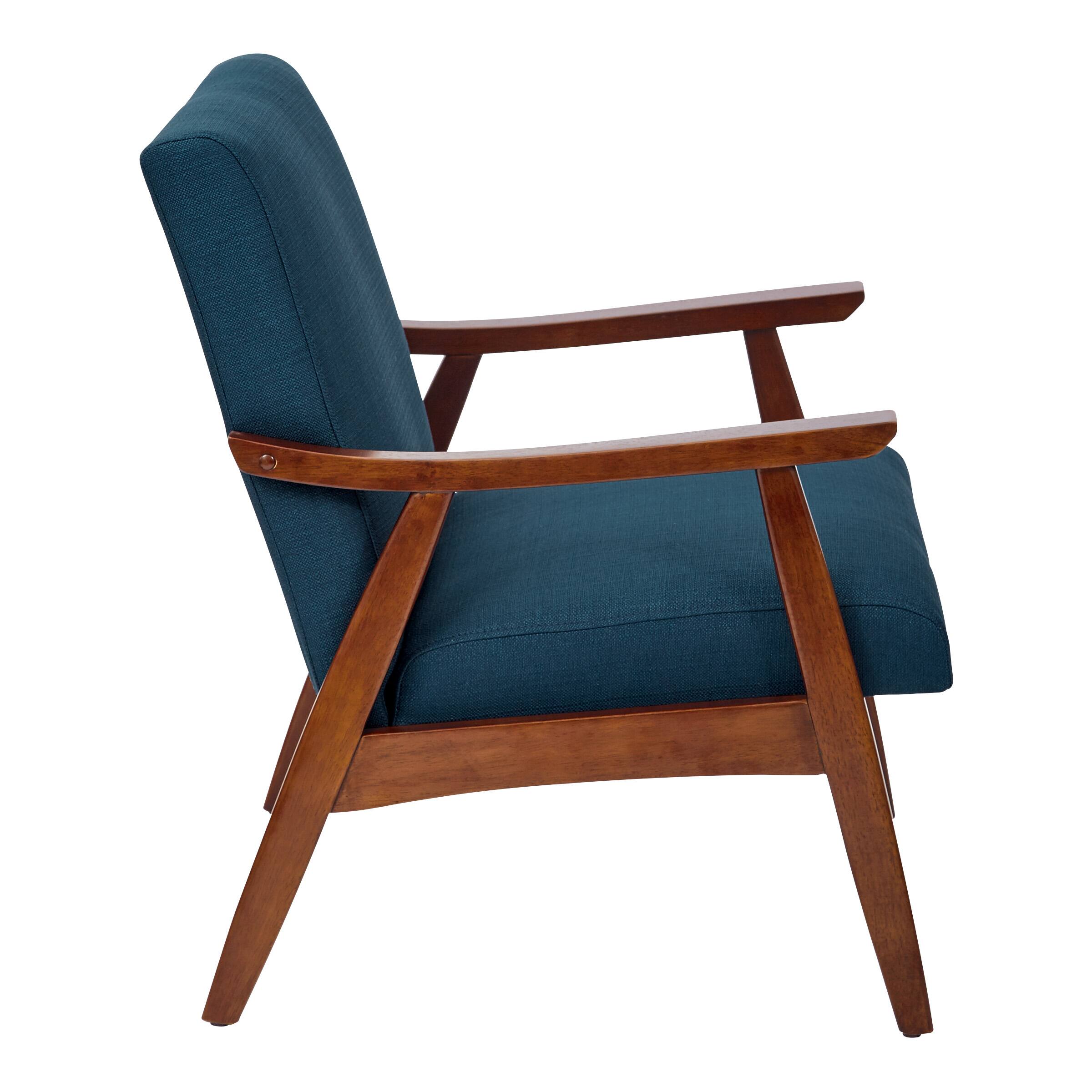 Left. OSP Home Furnishings - Davis Mid-Century Fabric Armchair - Klein Azure.