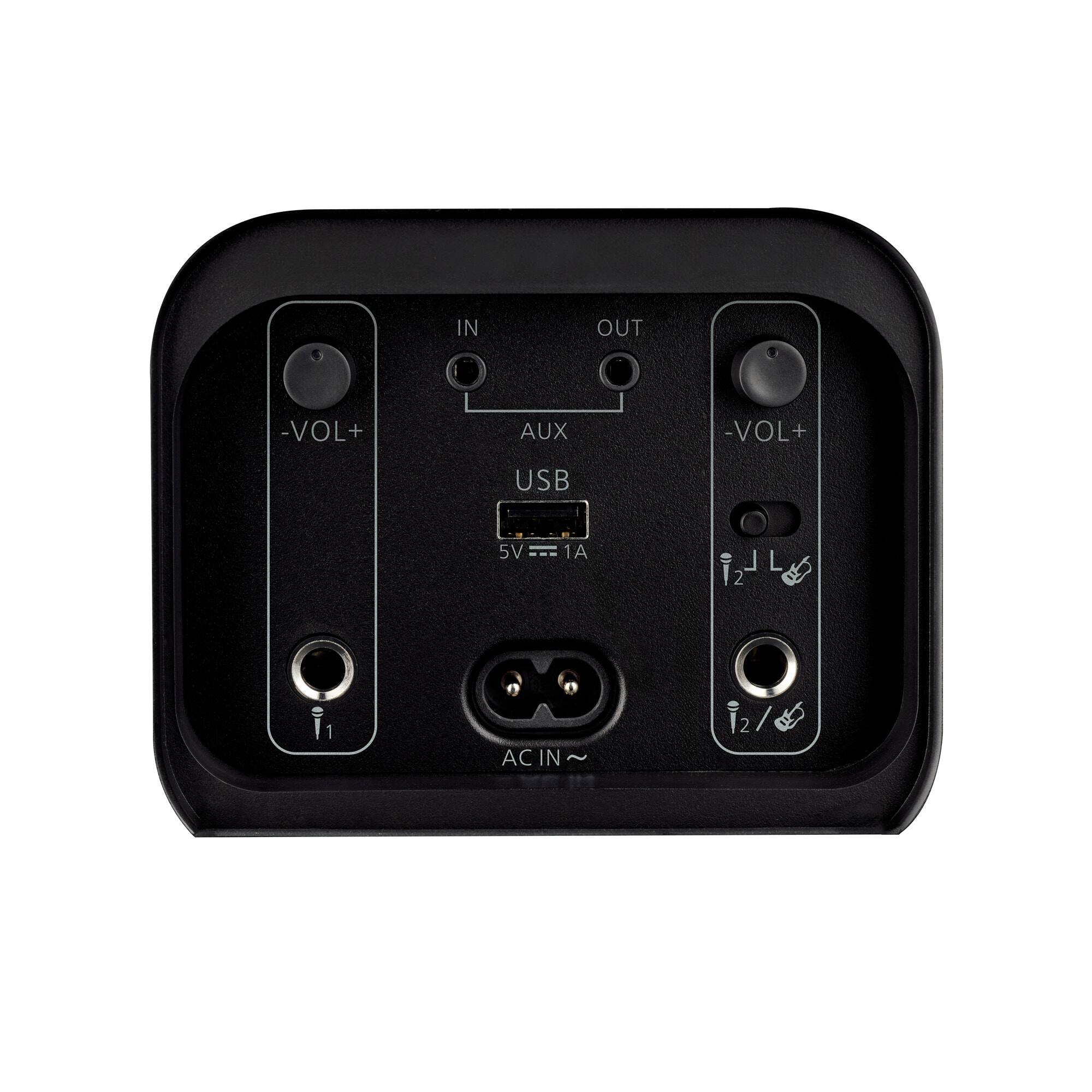IN  
OUT  
VOL+  
AUX  
-VOL+  
USB  
5V=1A  

AC IN