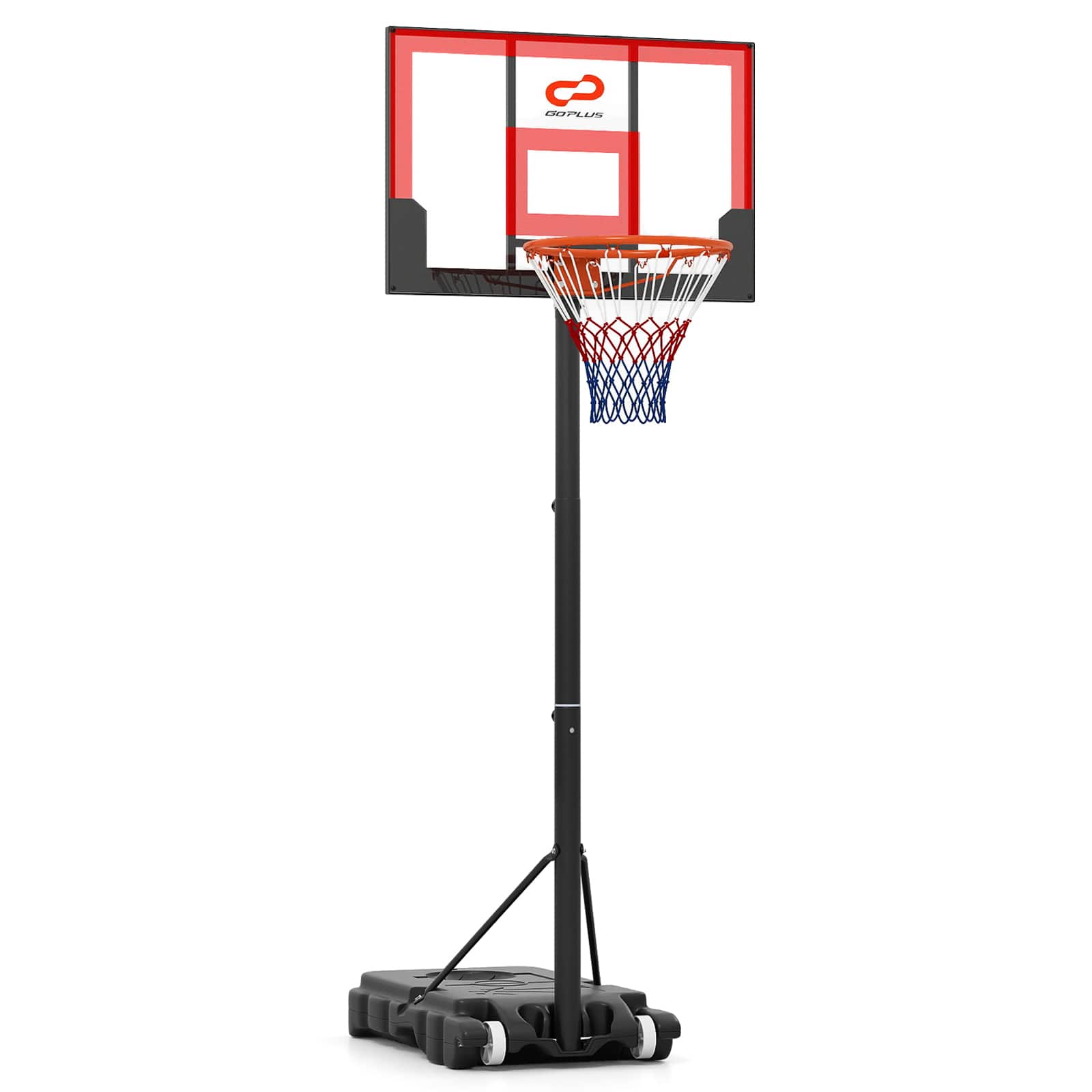 Costway - Goplus 3.3-7 FT Kids Basketball Hoop Outdoor with Shatterproof PC Backboard, Fillable Base - Black & Red price history on PriceWatchPro