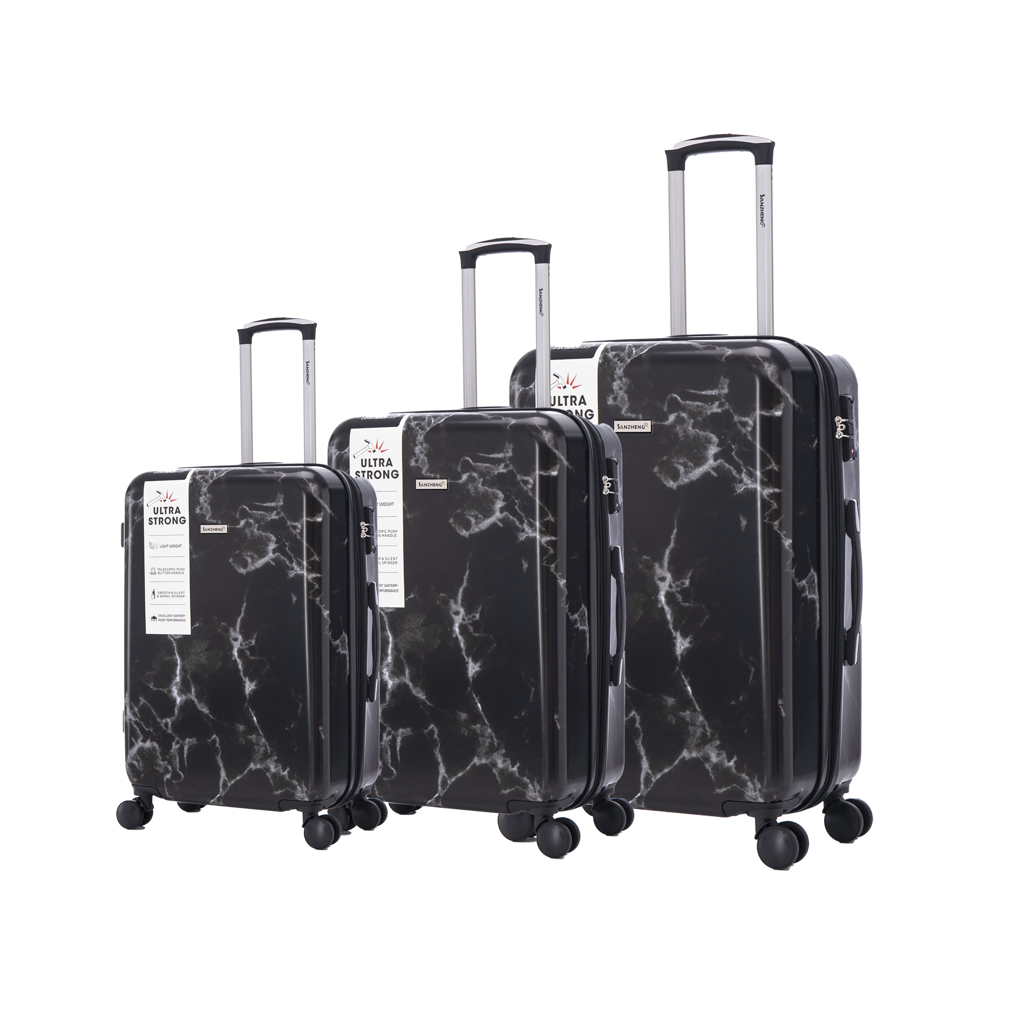 LOVMOR - 3-Piece Luggage Set 20/24/28" - Black