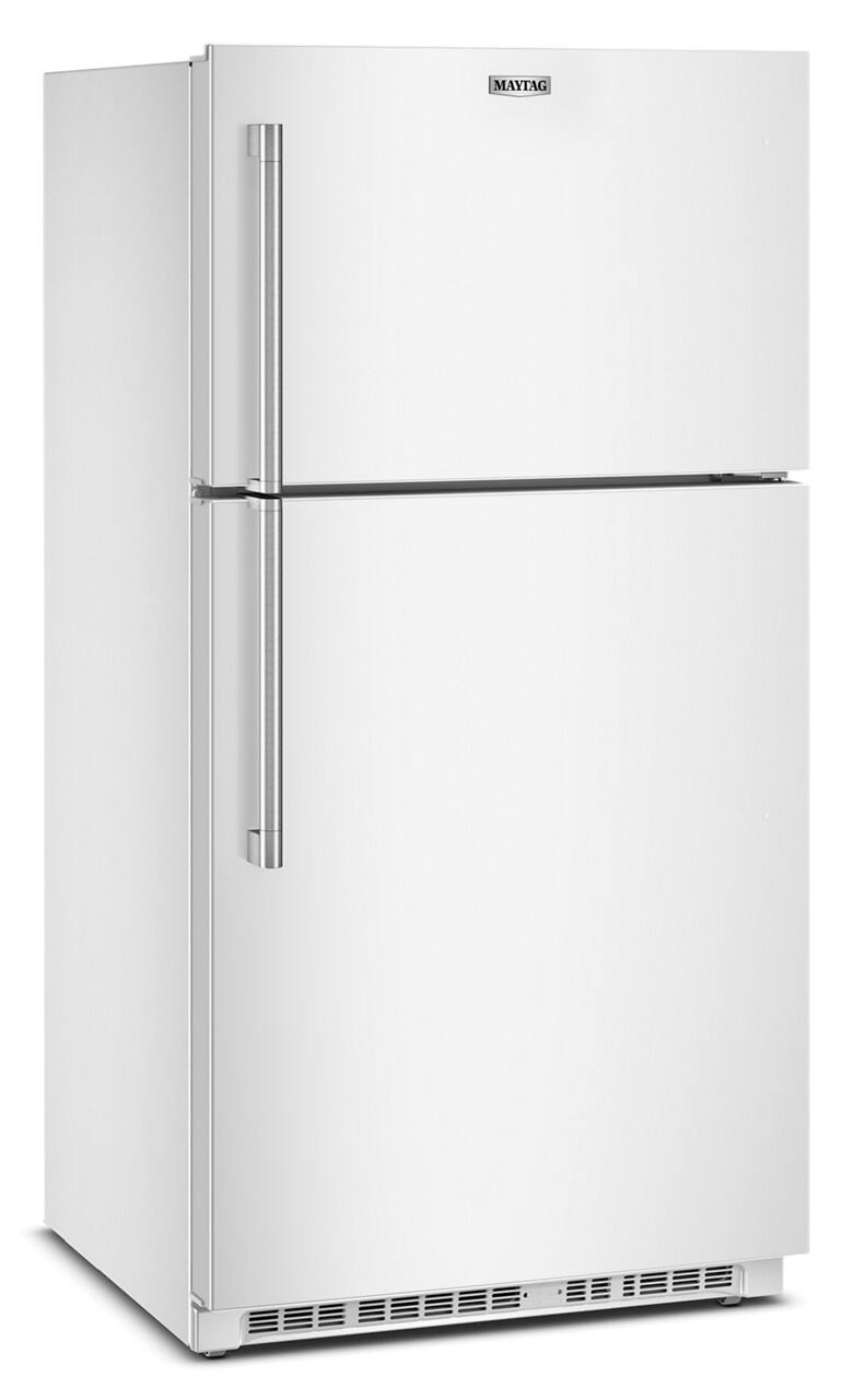 Angle. Maytag - 21 Cu. Ft. Top-Freezer Refrigerator with Garage Mode - White.