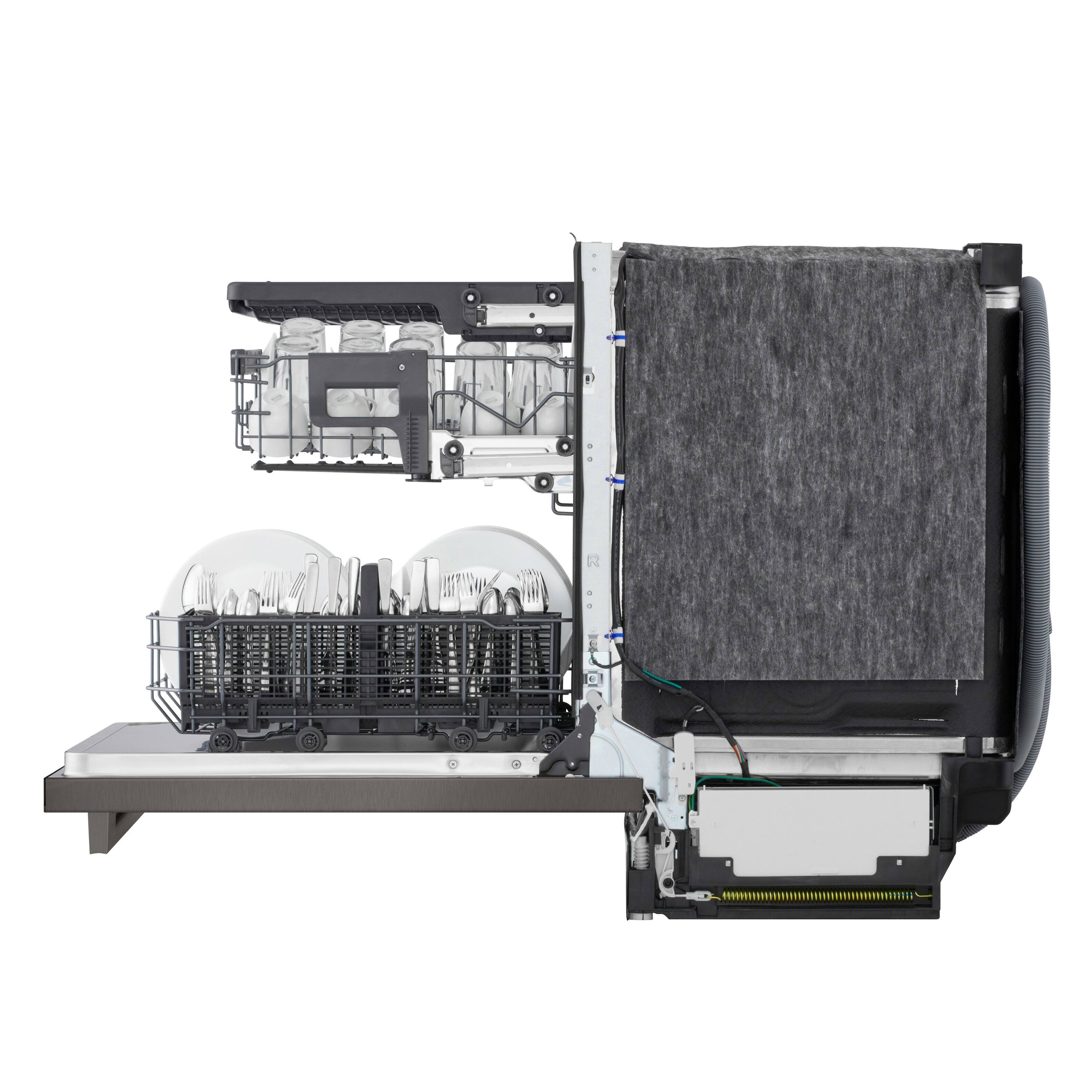 Alt View 20. LG - FlushFit 24" Top Control Smart Built-In Stainless Steel Tub Dishwasher with 3rd Rack, 1-Hour Wash & Dry Cycle and 46dBA - Black Stainless Steel.