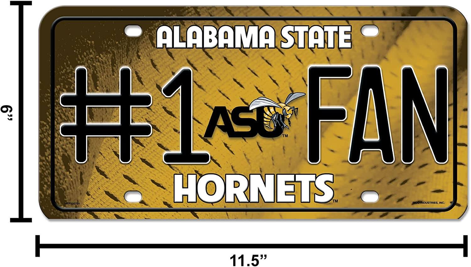 ALABAMA STATE  
#1 FAN  
HORNETS  
ASU  
11.5"