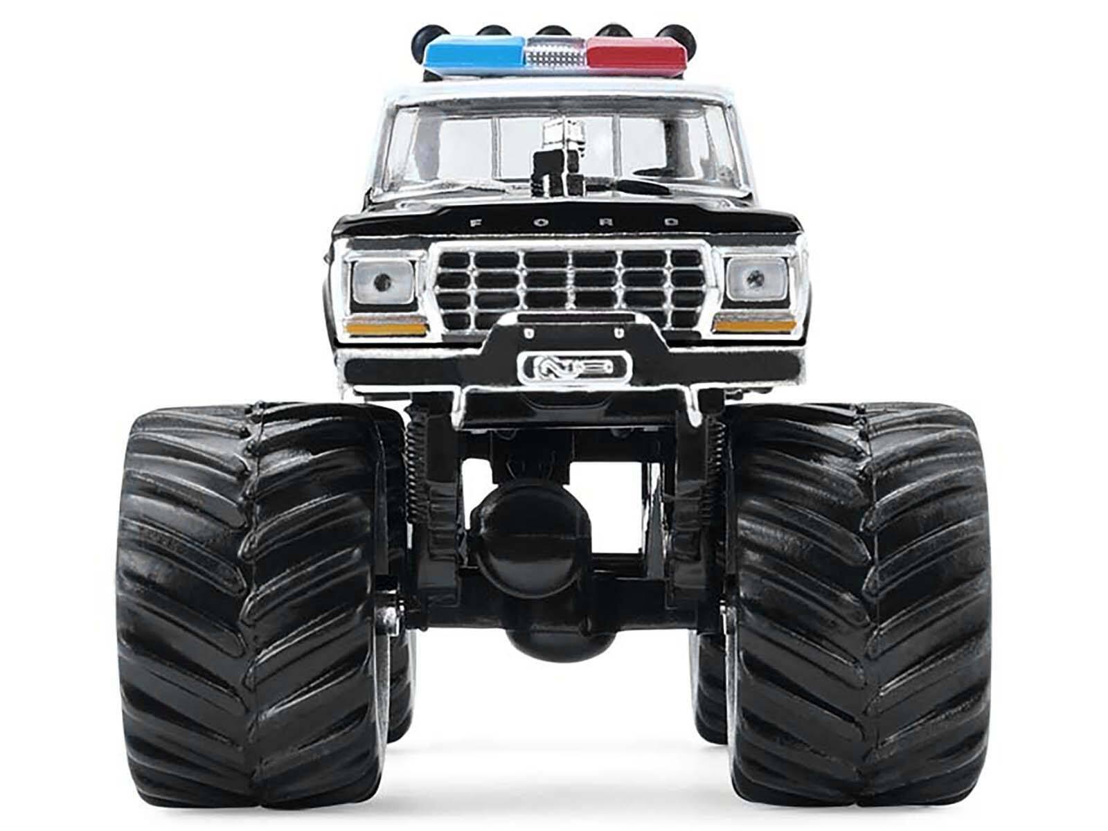 Left. Greenlight - 1978 Ford F-250 Monster Truck LAPD Black White Kings of Crunch Hot Pursuit Special Edition 1/64 Diecast Model Car - Multi.